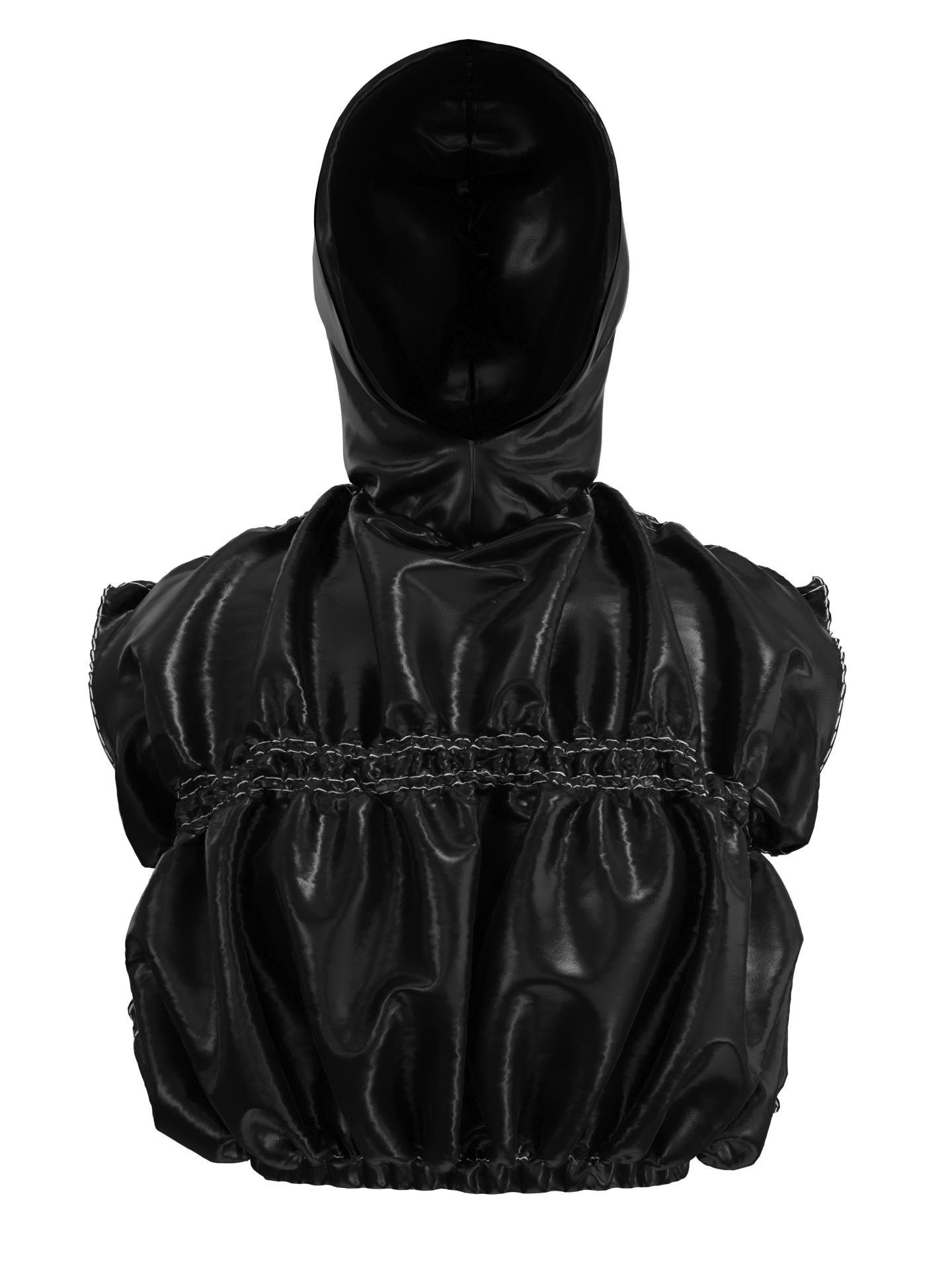 Cropped hooded vest black by JULIAN WEISE