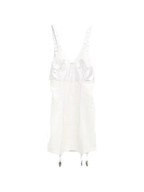 satin-panelled V-neck corselette by JULIE KEGELS