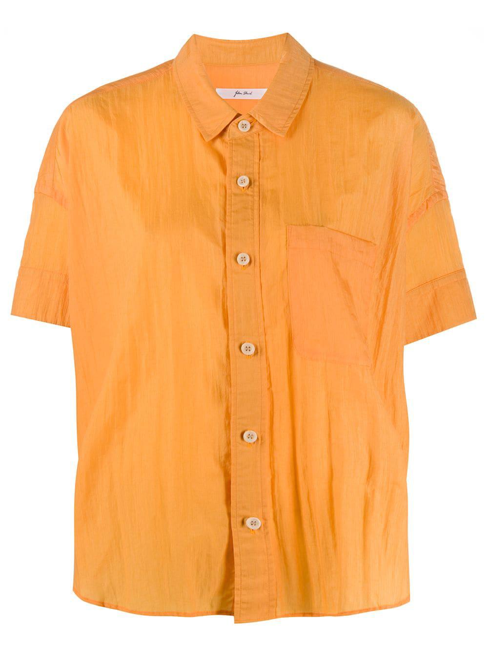 crinkled-effect short-sleeved shirt by JULIEN DAVID