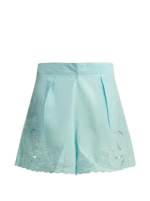 embroidered-scallop shorts by JULIET DUNN