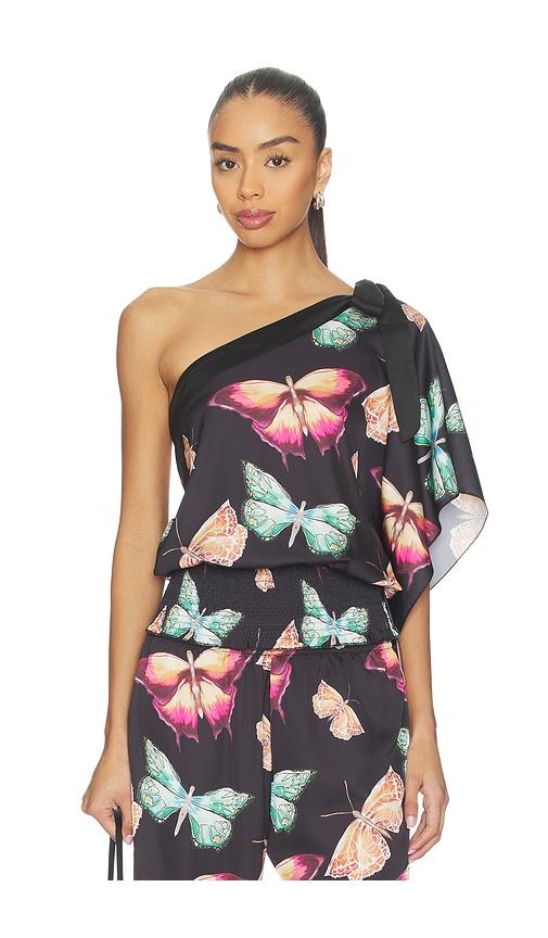 Juliet Johnstone Mariposa One Shoulder Top in Black by JULIET JOHNSTONE