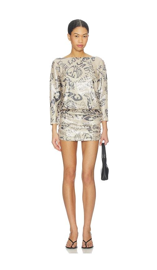 Juliet Johnstone Sequin Disco Dress in Tan by JULIET JOHNSTONE