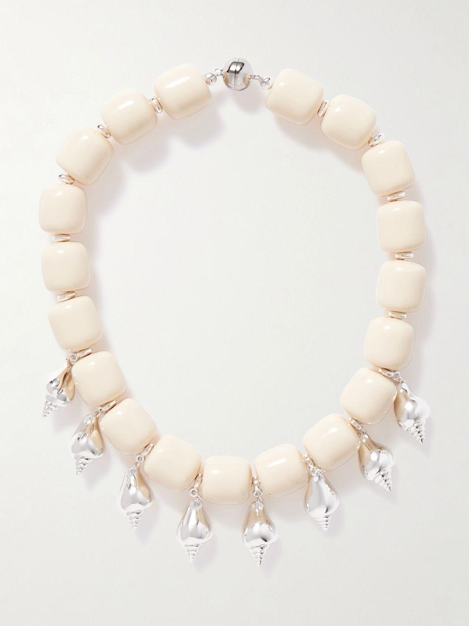 Odeon silver-plated resin necklace by JULIETTA