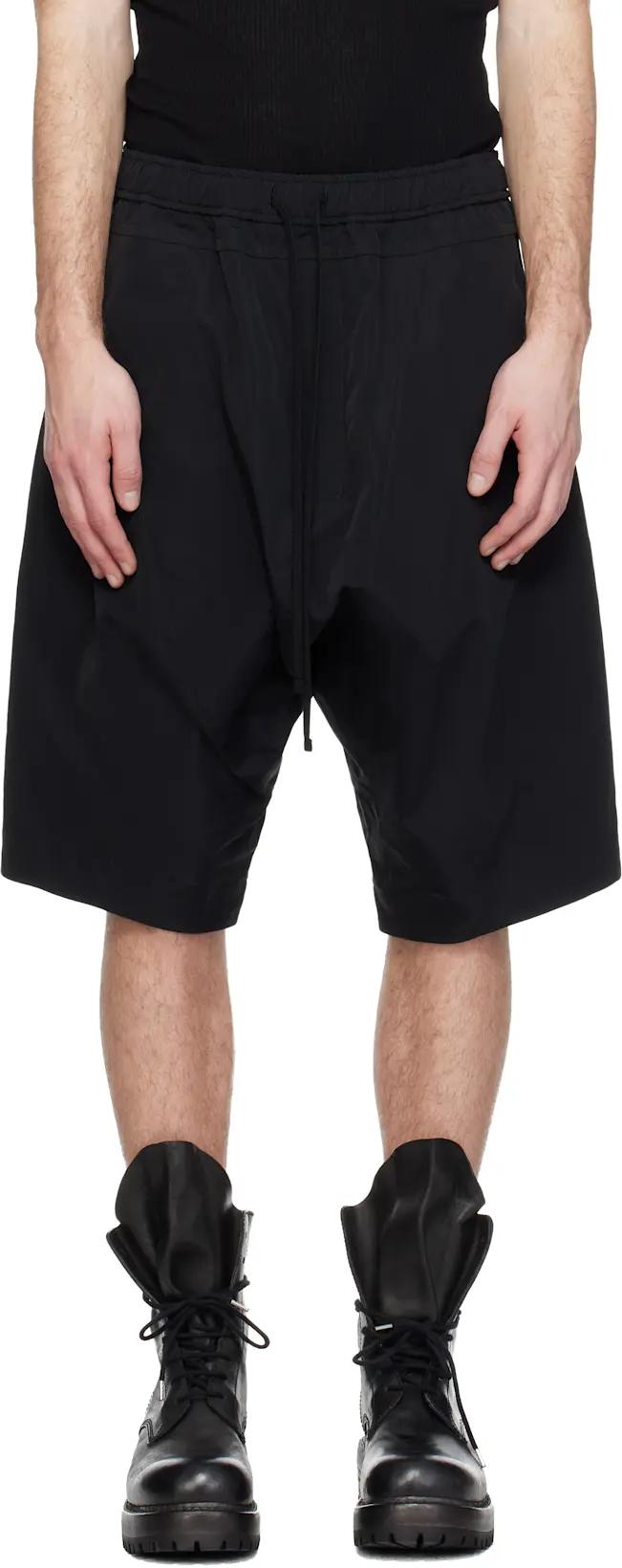 Black Drop Crotch Shorts by JULIUS