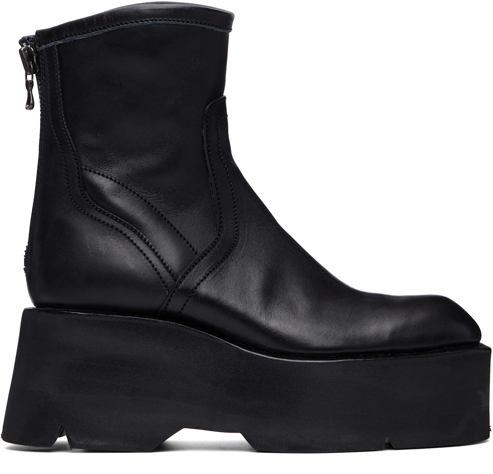Black Engineer Boots by JULIUS