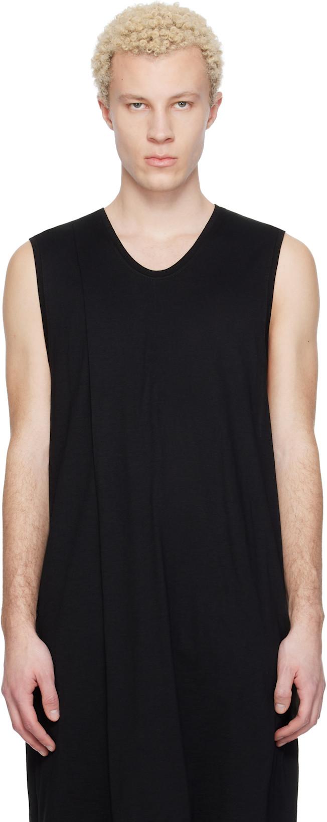 Black Tuck Flare Vest T-shirt by JULIUS