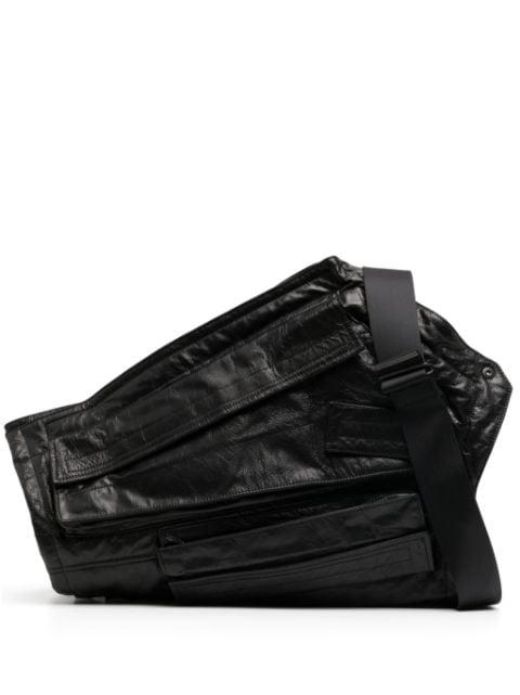 asymmetric leather messenger bag by JULIUS