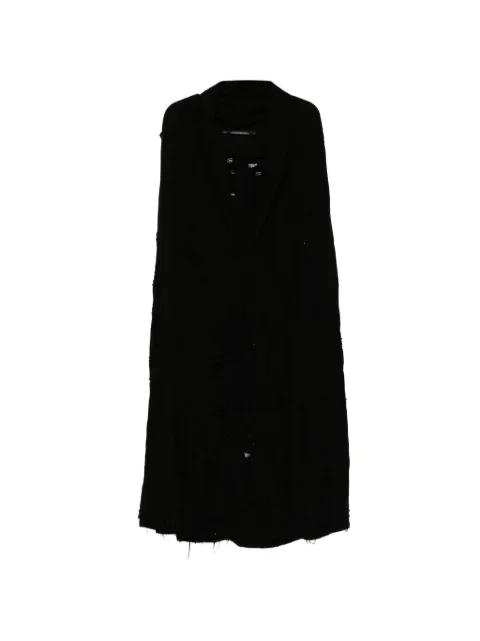 distressed sleeveless coat by JULIUS