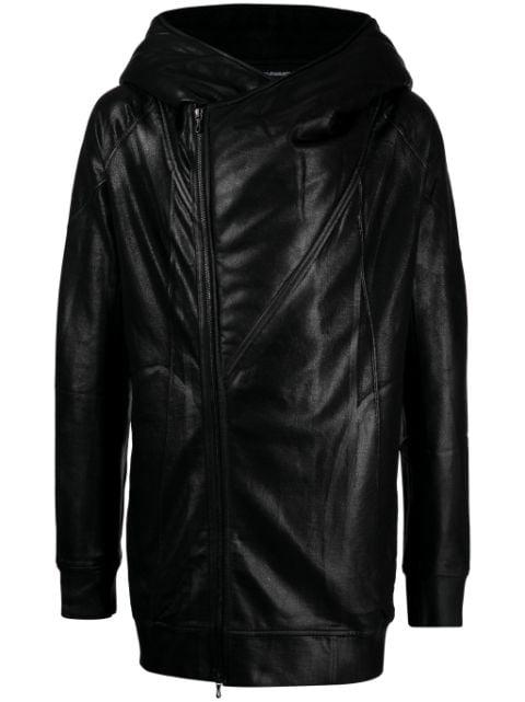 off-centre faux-leather jacket by JULIUS