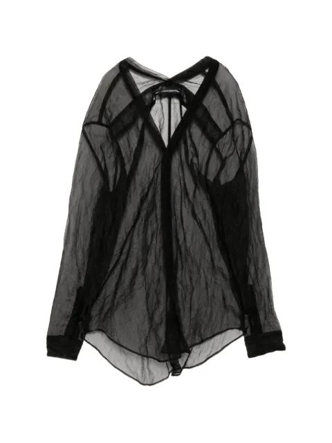 sheer crinkled-effect shirt by JULIUS