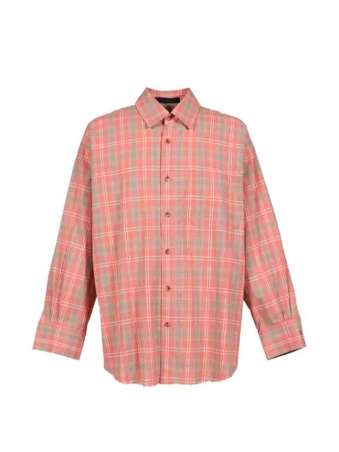 check-pattern raw-cut shirt by JUN/NAKAYAMA