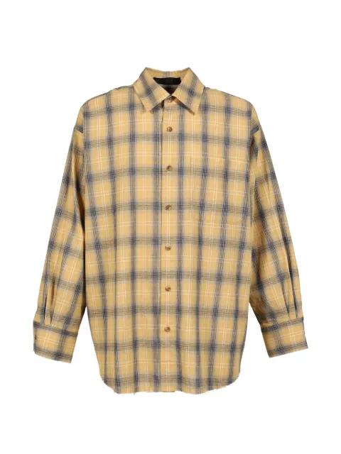 check-pattern raw-edge shirt by JUN/NAKAYAMA
