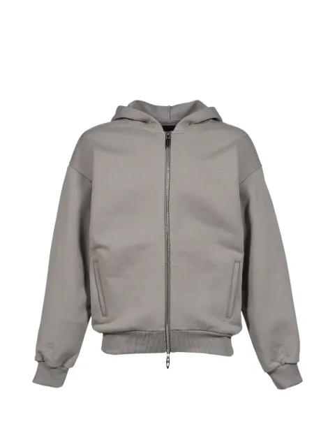 logo-embroidered zip-up hoodie by JUN/NAKAYAMA