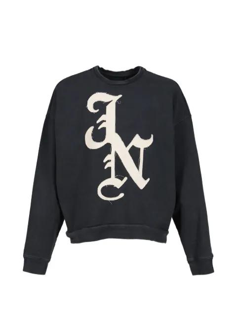 logo-patch raw-edge sweater by JUN/NAKAYAMA