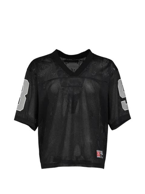 logo-print mesh T-shirt by JUN/NAKAYAMA