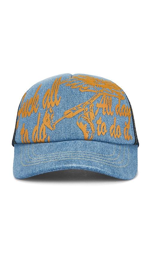 Jungles Fuck All To Do Trucker Cap in Blue by JUNGLES JUNGLES