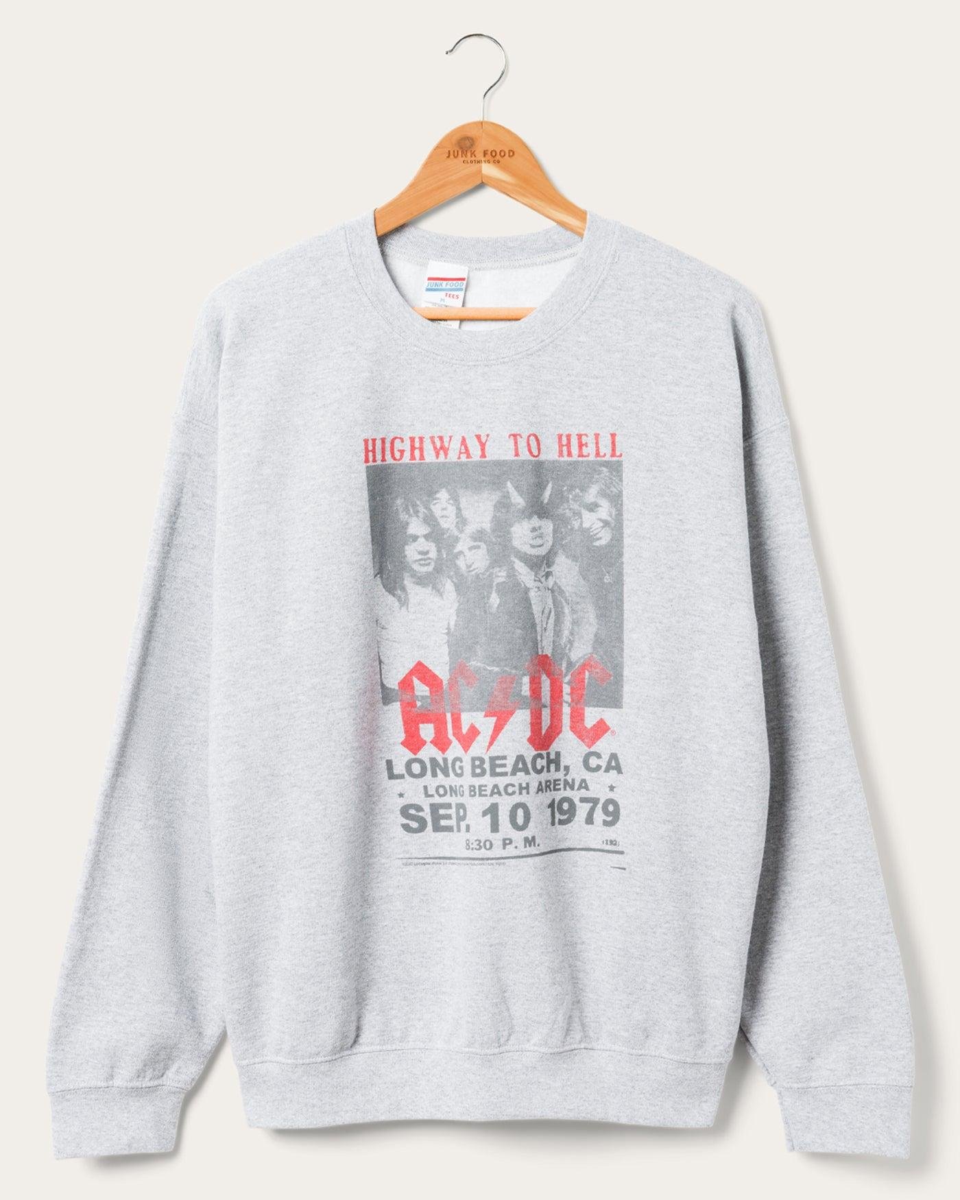 Junk Food Clothing AC/DC Highway To Hell Tour Flea Market Crewneck Sweatshirt Fleece by JUNK FOOD CLOTHING