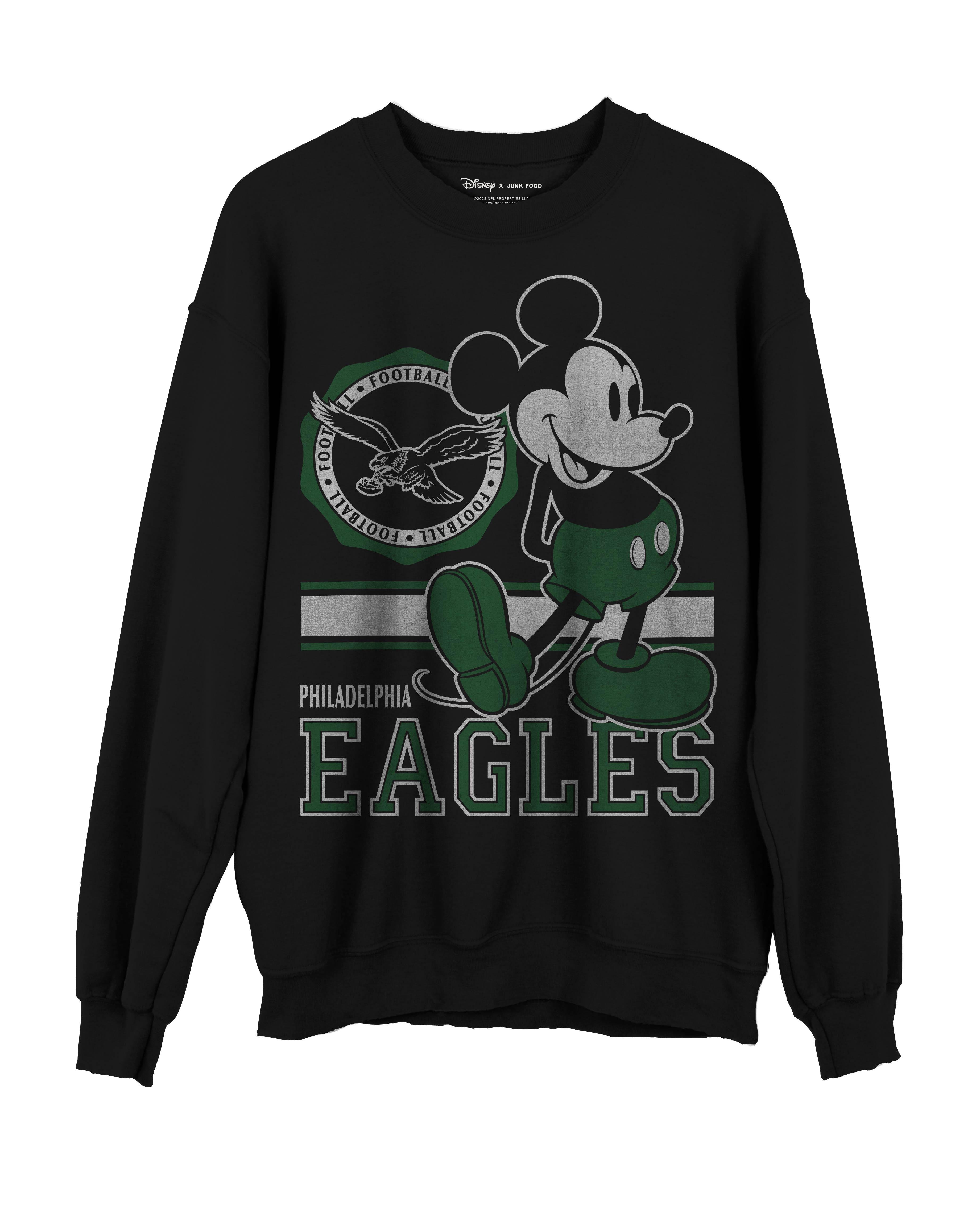 Junk Food Clothing Eagles Mickey Crewneck Sweatshirt Fleece by JUNK FOOD CLOTHING