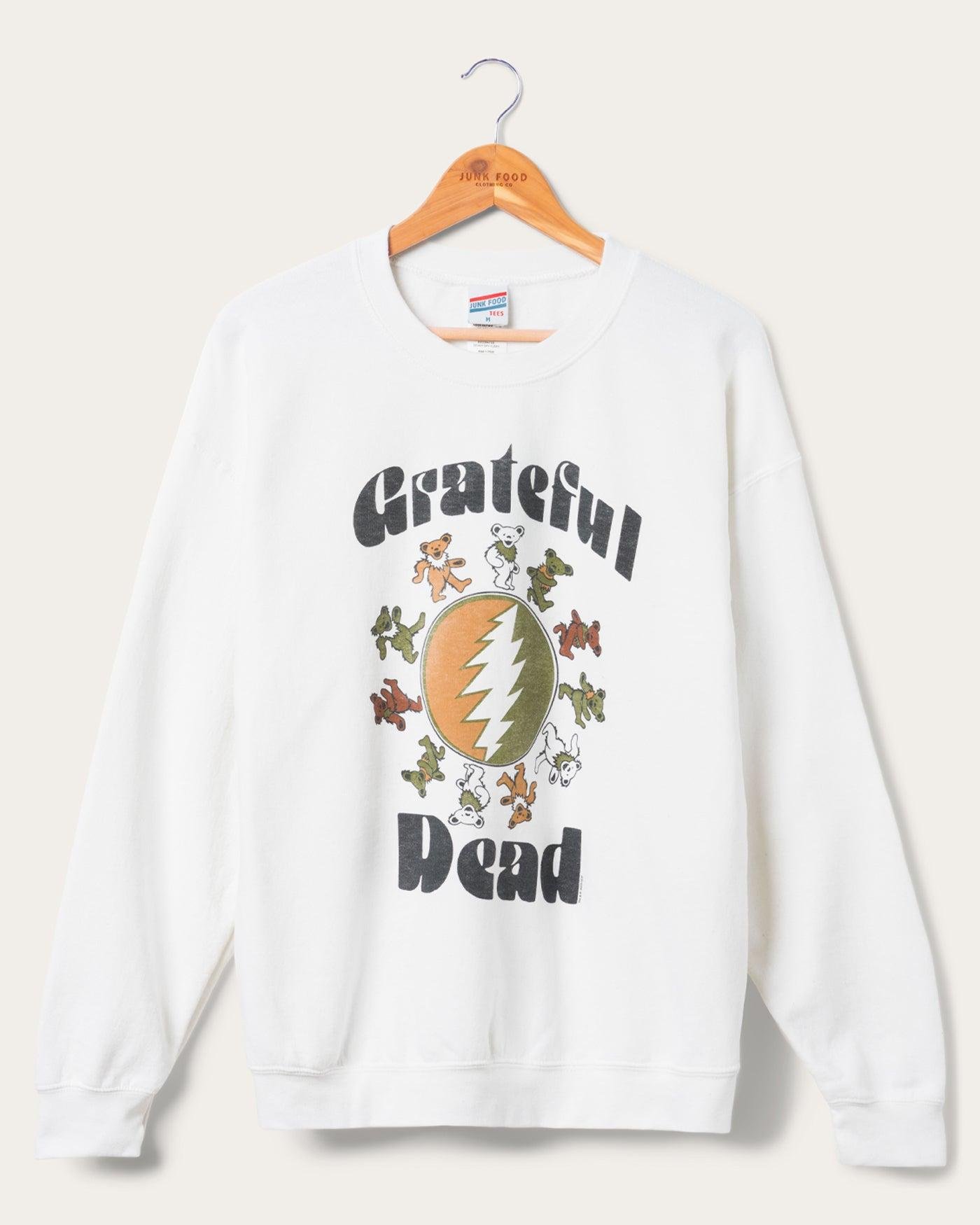 Junk Food Clothing Grateful Dead Bear Ring Flea Market Crewneck Sweatshirt Fleece by JUNK FOOD CLOTHING