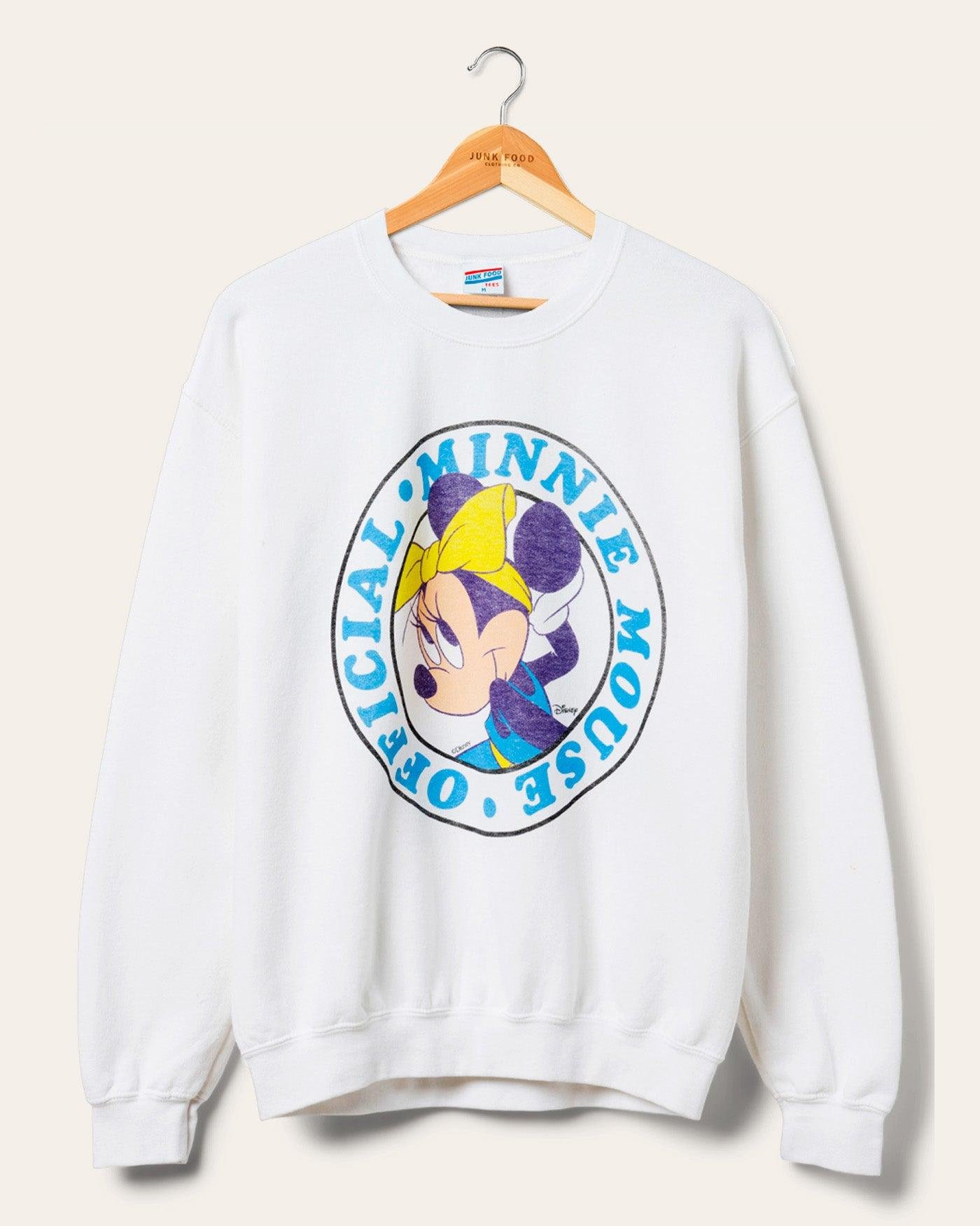 Junk Food Clothing Minnie Circle Pose Flea Market Fleece Pullover by JUNK FOOD CLOTHING