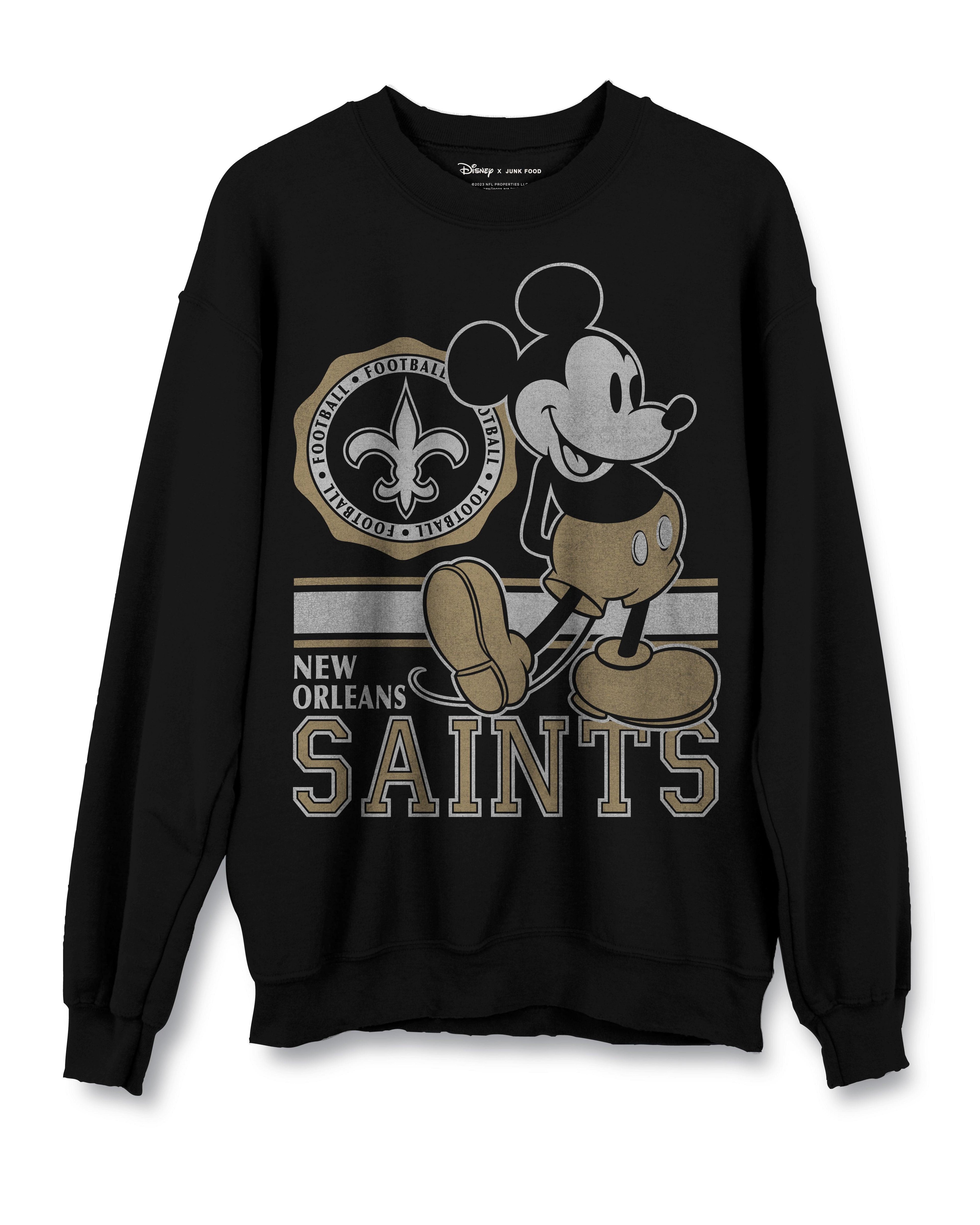 Junk Food Clothing Saints Mickey Crewneck Sweatshirt Fleece by JUNK FOOD CLOTHING