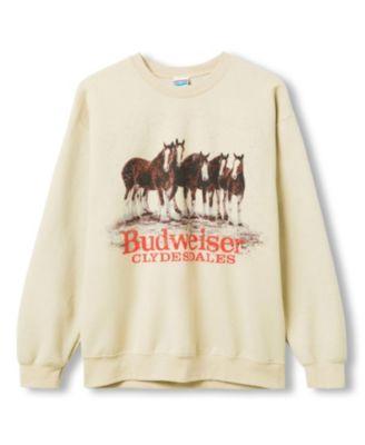 Men's Budweiser Clydesdales Herd Flea Market Fleece Sweatshirts by JUNK FOOD CLOTHING