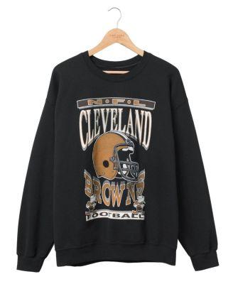 NFL Unisex Cleveland Browns Helmet Flea Market Crew Fleece Sweatshirt by JUNK FOOD CLOTHING
