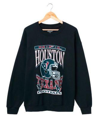 NFL Unisex Houston Texans Helmet Flea Market Crew Fleece Sweatshirt by JUNK FOOD CLOTHING