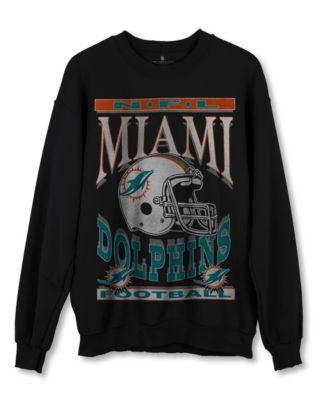 NFL Unisex Miami Dolphins Helmet Flea Market Crew Fleece Sweatshirt by JUNK FOOD CLOTHING