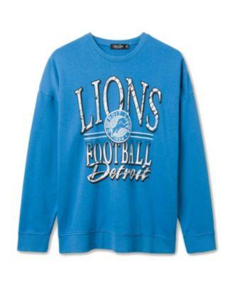 Unisex NFL Detroit Lions Lateral Crew Fleece by JUNK FOOD CLOTHING