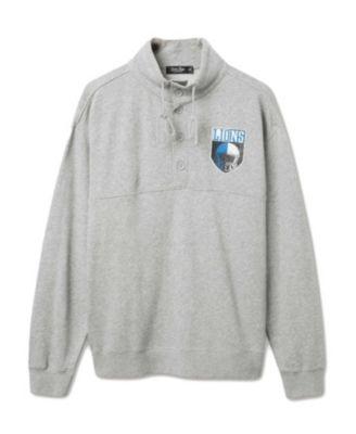 Unisex NFL Detroit Lions Slant 1/4 Button Up Fleece by JUNK FOOD CLOTHING