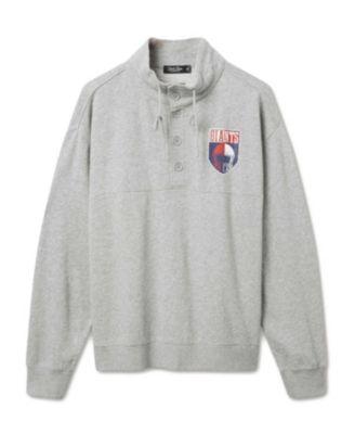Unisex NFL New York Giants Slant 1/4 Button Up Fleece by JUNK FOOD CLOTHING
