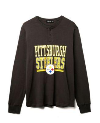 Unisex NFL Pittsburgh Steelers Long Sleeve Henley Tee by JUNK FOOD CLOTHING