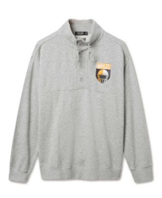 Unisex NFL Pittsburgh Steelers Slant 1/4 Button Up Fleece by JUNK FOOD CLOTHING