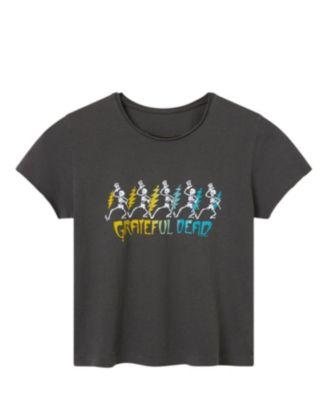 Women's Grateful Dead Dancing Skeletons Vintage Baby Tee by JUNK FOOD CLOTHING