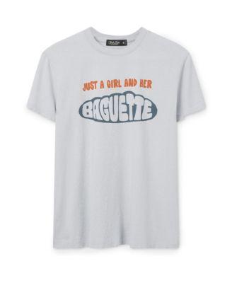 Women's Just a Girl and Her Baguette Vintage Tee by JUNK FOOD CLOTHING