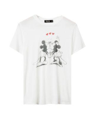 Womens Mickey and Minnie Kiss Vintage Tissue Tee by JUNK FOOD CLOTHING