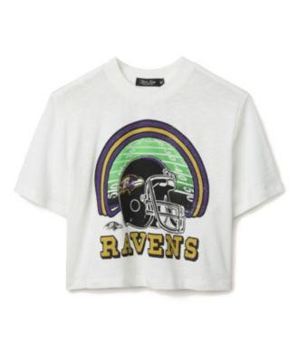 Women's NFL Baltimore Ravens Game Time Mock Neck Crop Tee by JUNK FOOD CLOTHING