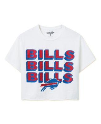 Women's NFL Buffalo Bills Repeat Glitter Flea Market Crop Tee by JUNK FOOD CLOTHING
