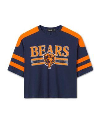 Women's NFL Chicago Bears Bling Striped Crop Tee by JUNK FOOD CLOTHING