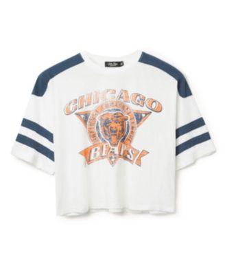 Women's NFL Chicago Bears Striped Crop Tee by JUNK FOOD CLOTHING