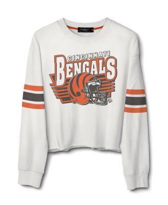 Women's NFL Cincinnati Bengals Kickoff Crop Crew Fleece Sweatshirt by JUNK FOOD CLOTHING