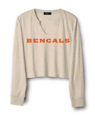 Women's NFL Cincinnati Bengals Sunday Crop Thermal Sweatshirt by JUNK FOOD CLOTHING