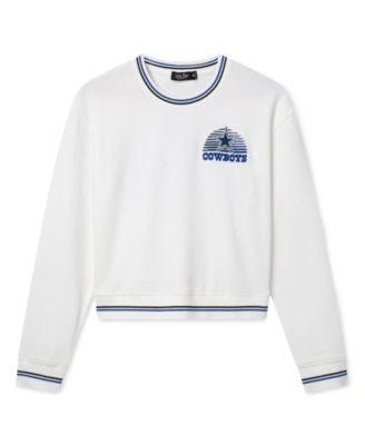 Women's NFL Dallas Cowboys Cropped Striped Rib Fleece by JUNK FOOD CLOTHING