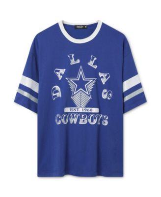 Women's NFL Dallas Cowboys Glitter Boxy Ringer by JUNK FOOD CLOTHING