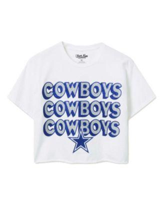 Women's NFL Dallas Cowboys Repeat Glitter Flea Market Crop Tee by JUNK FOOD CLOTHING