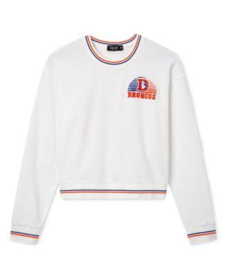 Women's NFL Denver Broncos Cropped Striped Rib Fleece by JUNK FOOD CLOTHING