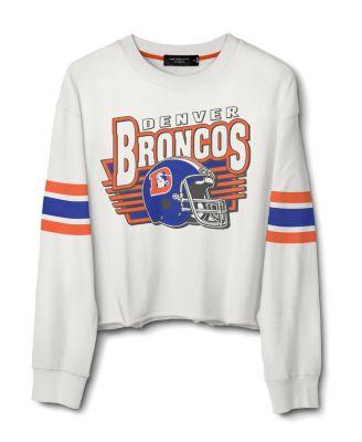 Women's NFL Denver Broncos Kickoff Crop Crew Fleece Sweatshirt by JUNK FOOD CLOTHING