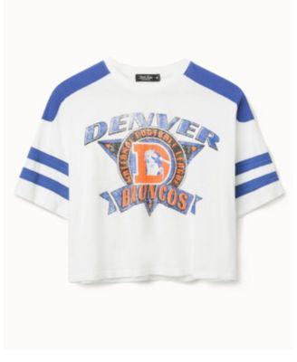Women's NFL Denver Broncos Striped Crop Tee by JUNK FOOD CLOTHING
