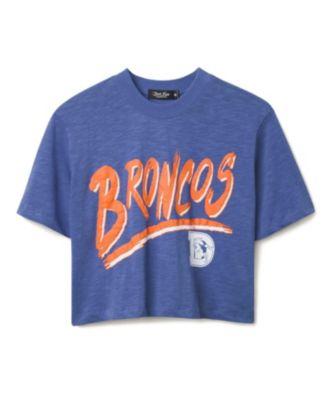 Women's NFL Denver Broncos Thrill Mock Neck Crop Tee by JUNK FOOD CLOTHING